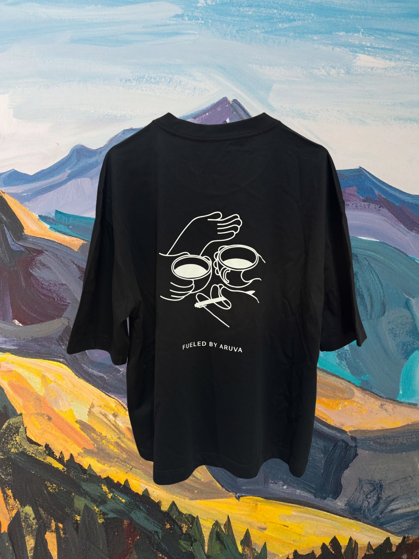 T-shirt “FUELED BY ARUVA” Oversized black